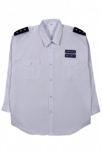 大量訂購白色長袖恤衫   保安肩章設計  加拿大保安公司  大廈門衛制服  保安長袖工作服   SE072
